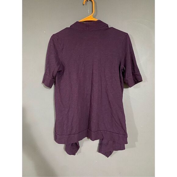 Sonoma Lifestyle Purple 3/4 Sleeve Open Front Cotton Cardigan Size Small - Picture 5 of 5